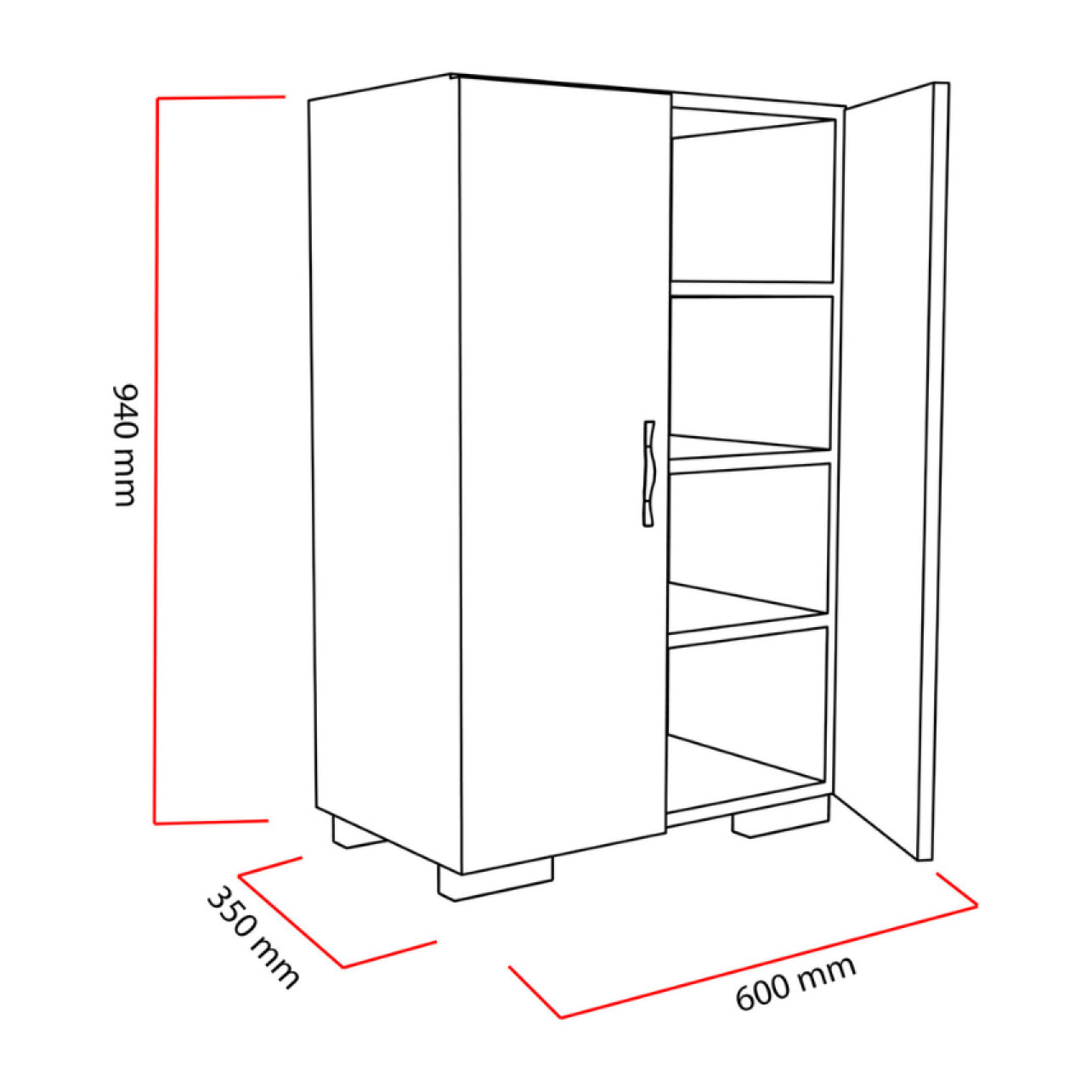 SHOE - Meuble à chaussures - 4 rangements - blanc