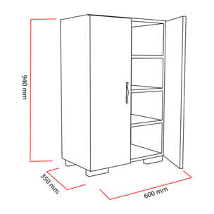 SHOE - Meuble à chaussures - 4 rangements - blanc