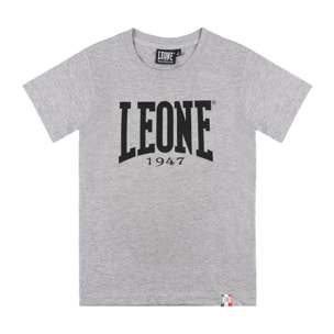 Camiseta básica de manga corta con logo grande de Leone 1947 para niños