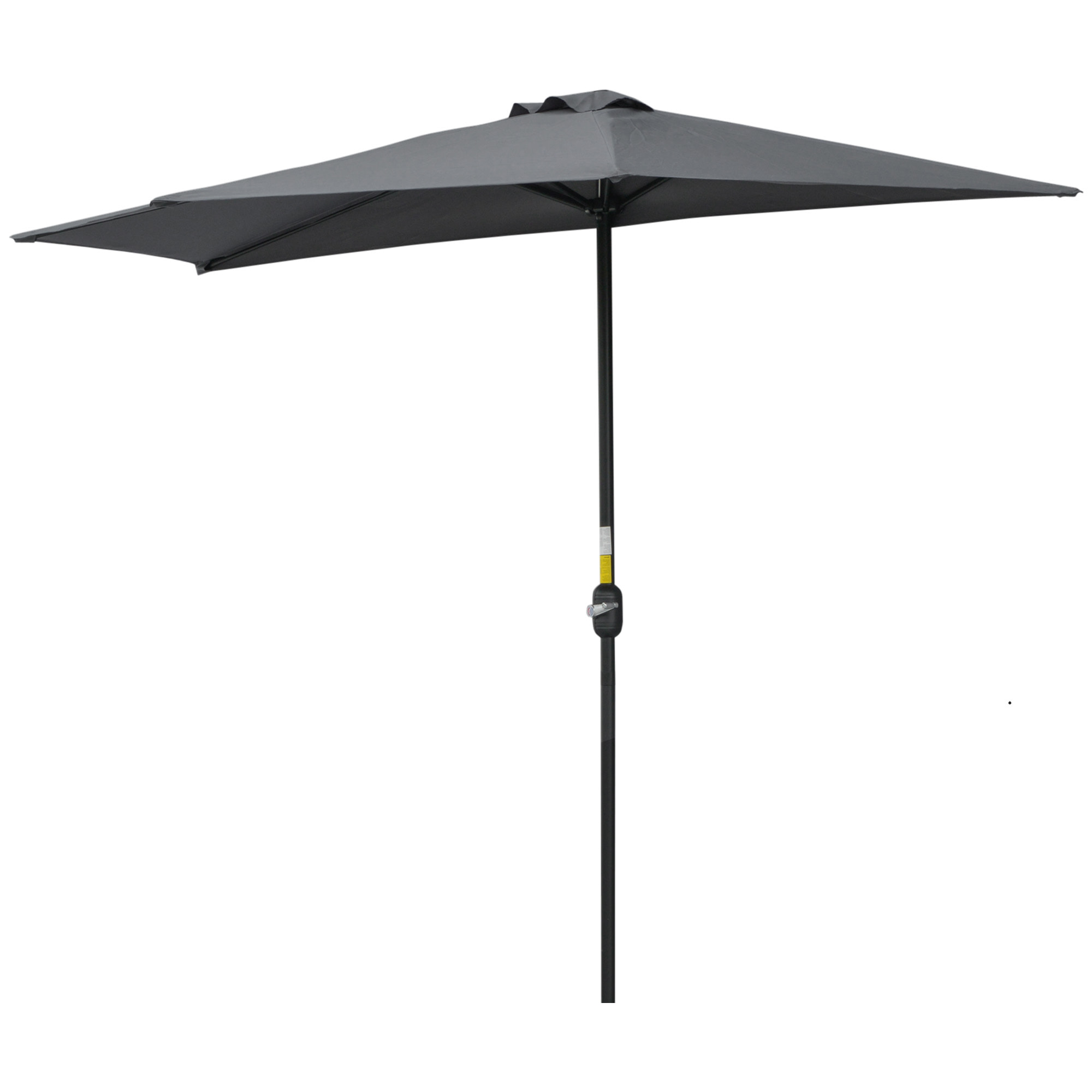 Demi parasol - parasol de balcon 5 entretoises métal - 2,93 x 1,5 x 2,49 m - polyester haute densité gris