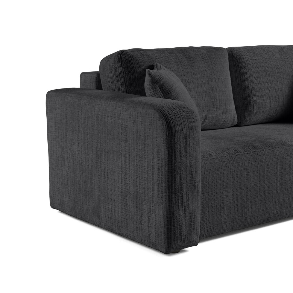 Miro - canapé droit 2 places - en velours texturé - Gris Anthracite