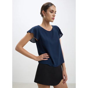 Blusa manica con volant