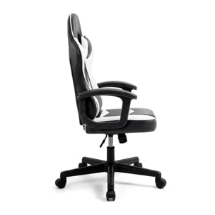 Silla gaming reclinable y con altura ajustable en negro y blanco Raptor Negro - Blanco