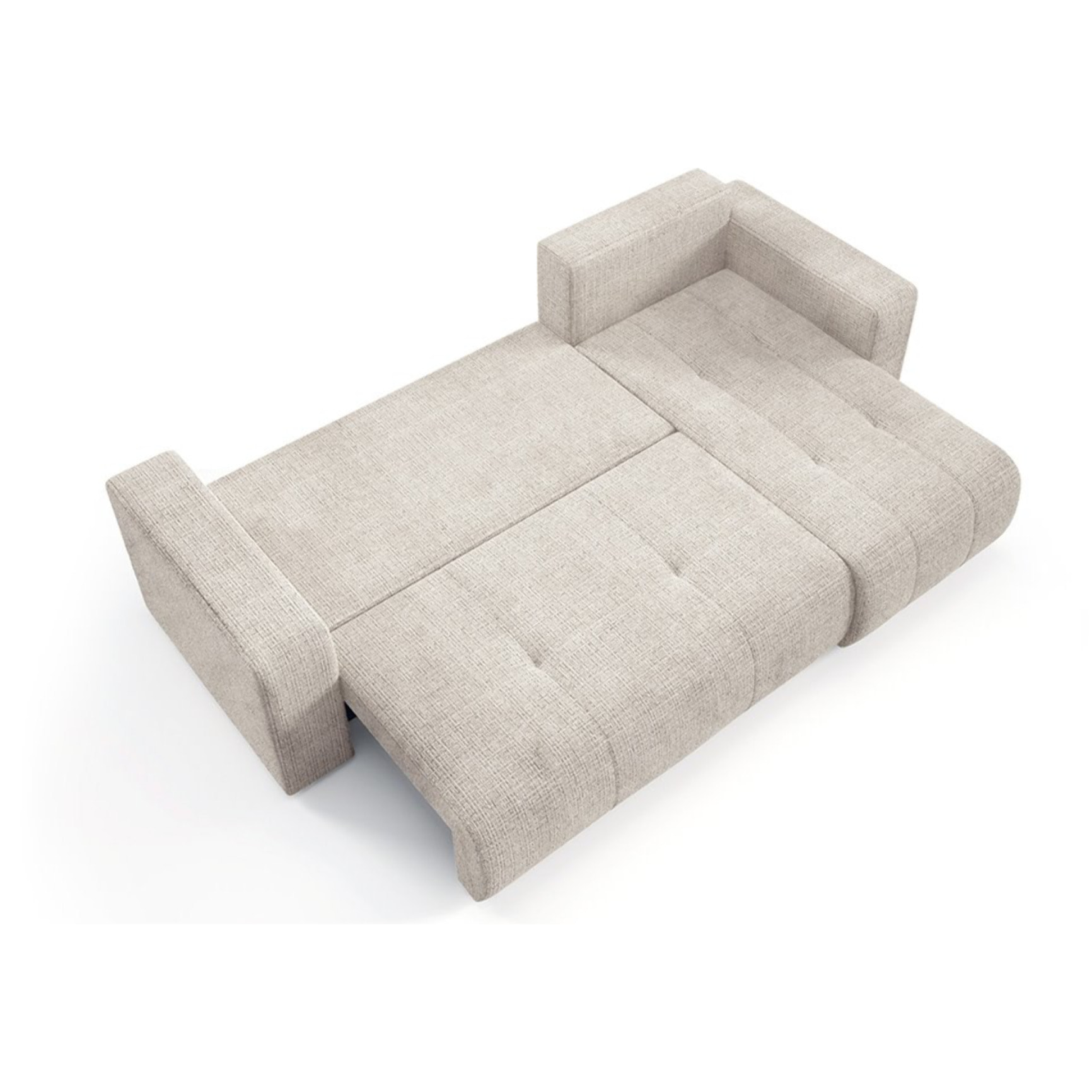 AURORE - Canapé d'angle droit 3 places en tissu texturé beige