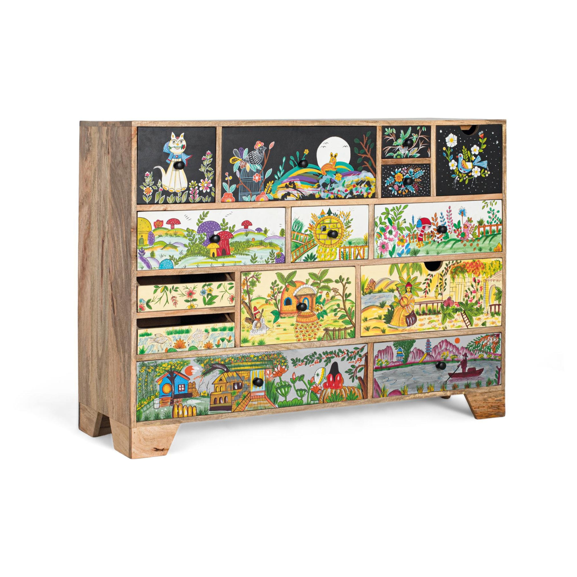 Commode en bois de manguier 120 cm style ethnique boho