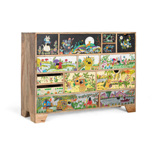 Commode en bois de manguier 120 cm style ethnique boho