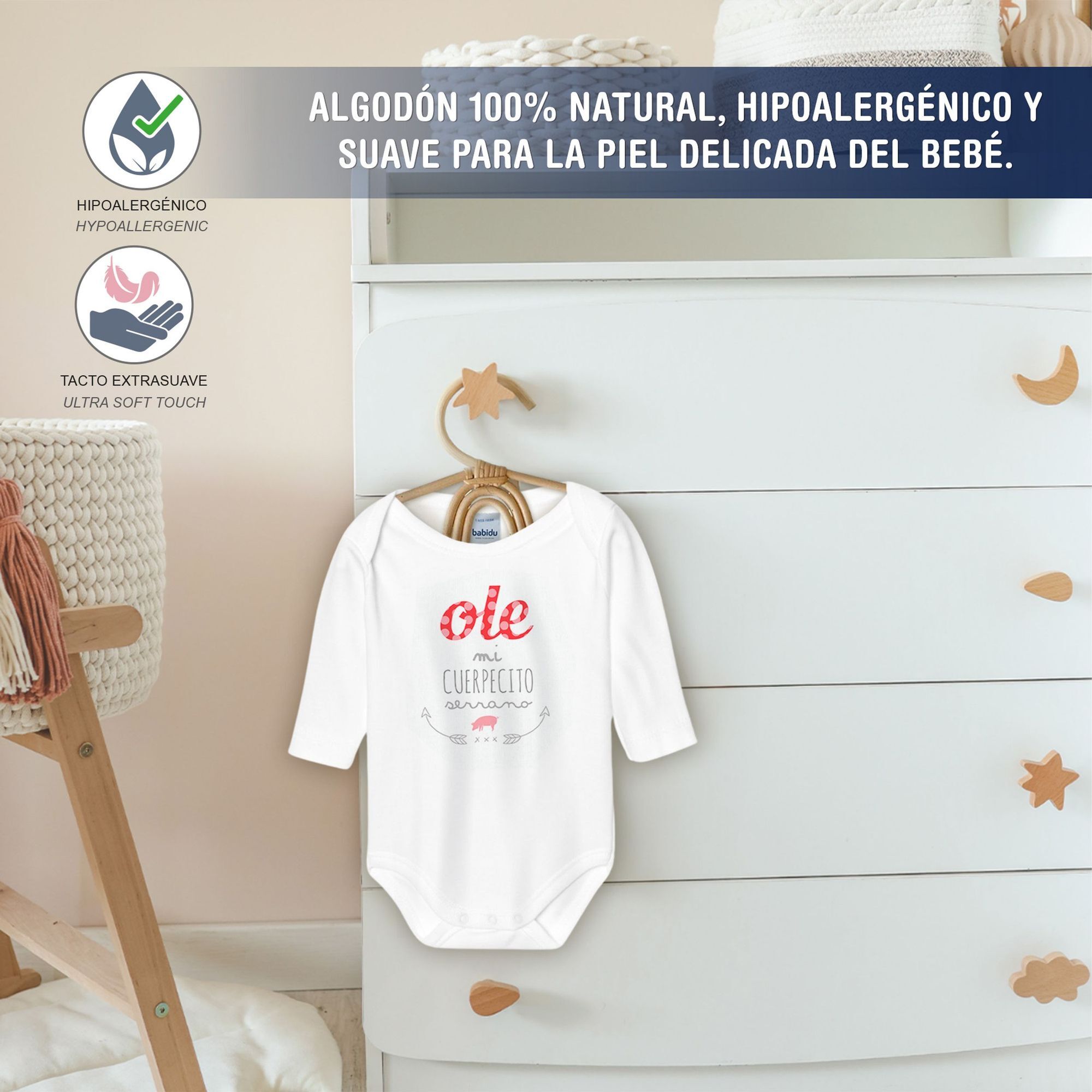 Body bebé manga larga frases americano