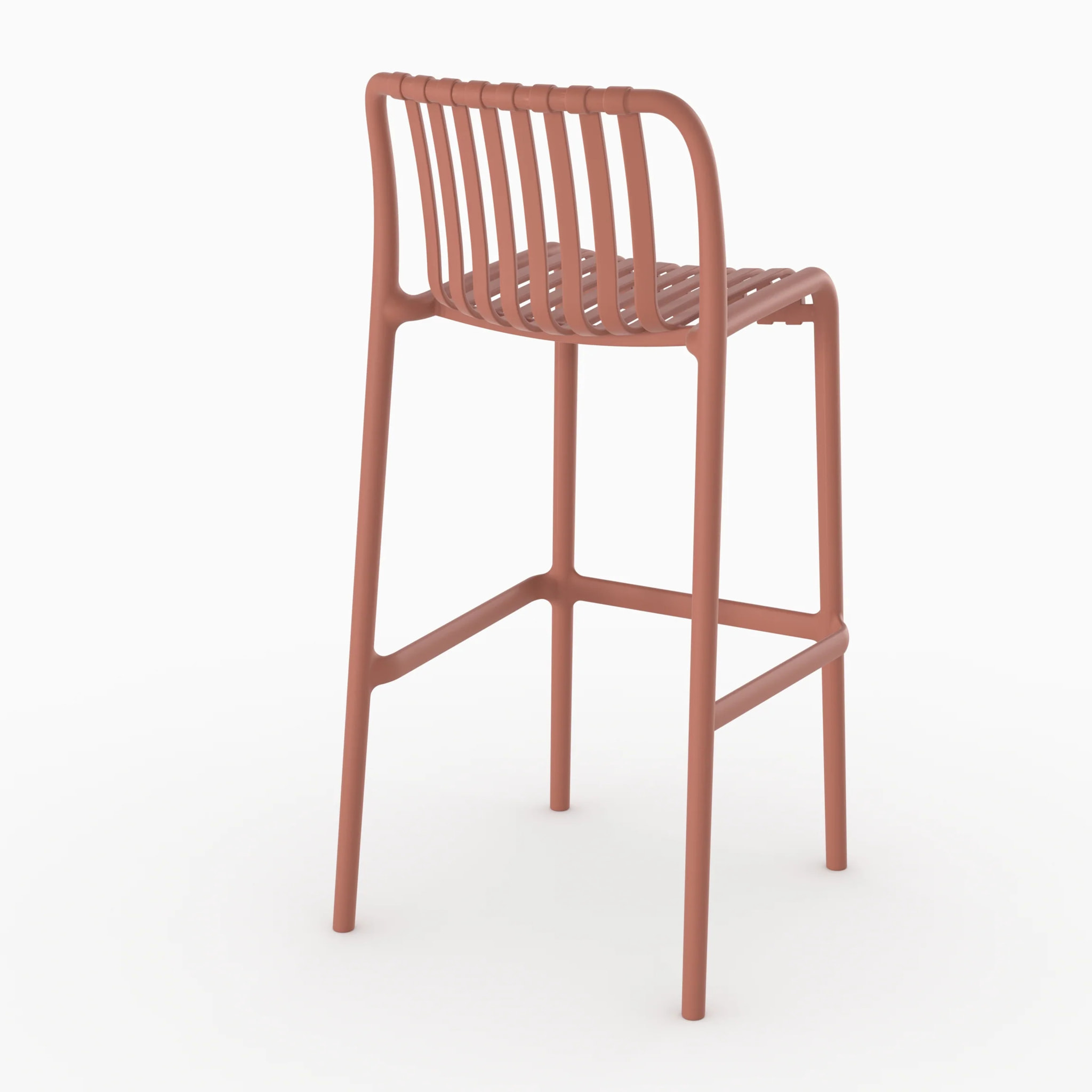 Lot de 2 chaises de bar de jardin 76 cm en plastique terracotta - Duli