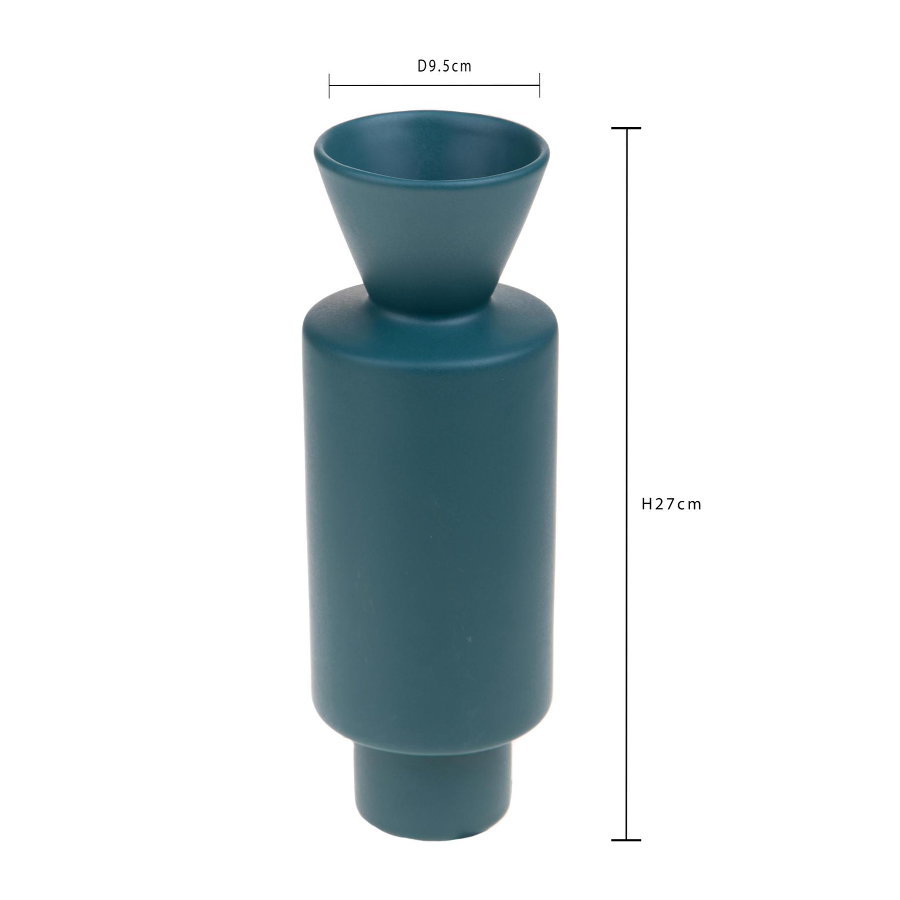 Vaso Sovrapposto H.27 Cm - Pezzi 1 - 9,5X27X9,5cm - Colore: Blu - Bianchi Dino - Decori Casa E Complementi