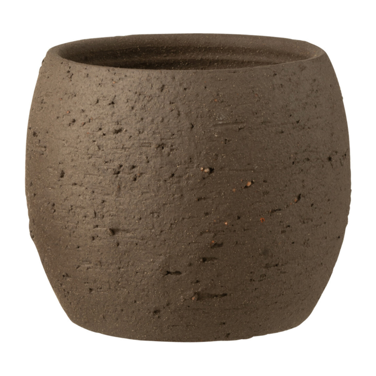 J-Line cache-pot Enya - céramique - marron - medium - Ø 20 cm