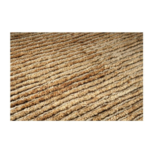 tapis salon 170x240 fait main en chanvre noisette rectangle motif uni TRANSFORM 3
