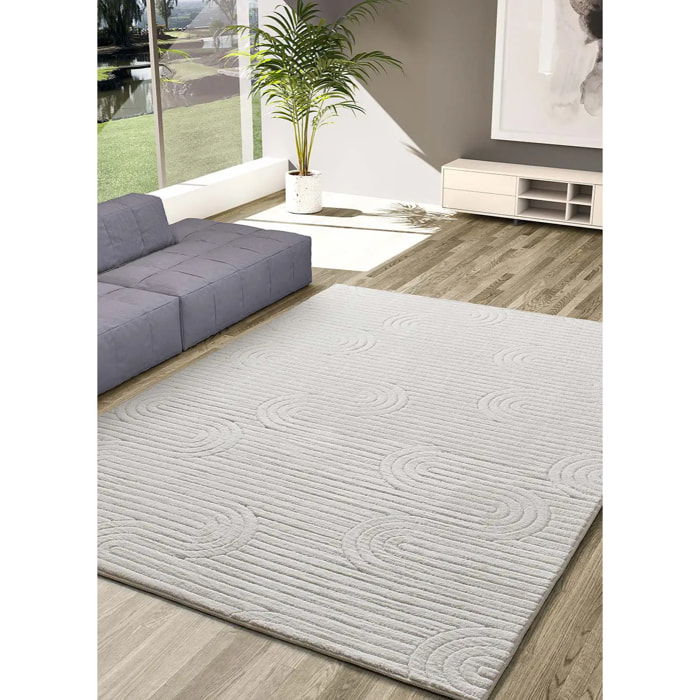 Alfombra lavable con relieve en color blanco Estilo, varias medidas disponibles