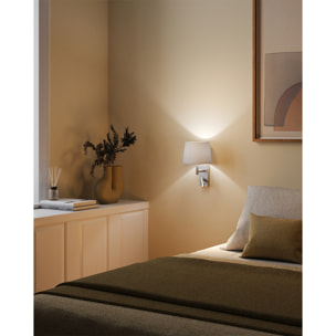 LEDS C4 Aplique Metrica Shade Reader LED E27 17.3 Blanco cálido - 2700K ON-OFF Níquel satinado 137lm