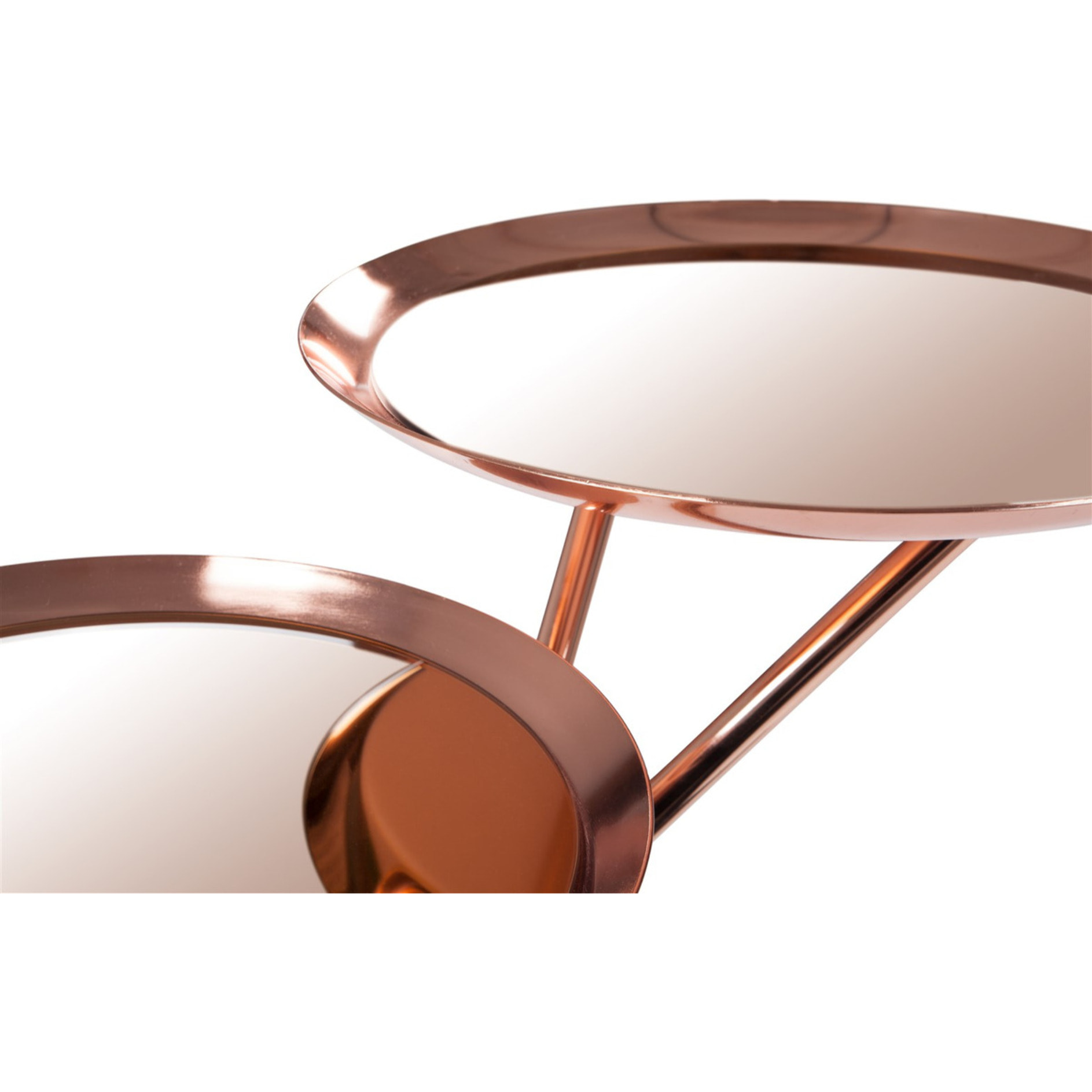 Tavolino di design Ella in oro rosa e specchio