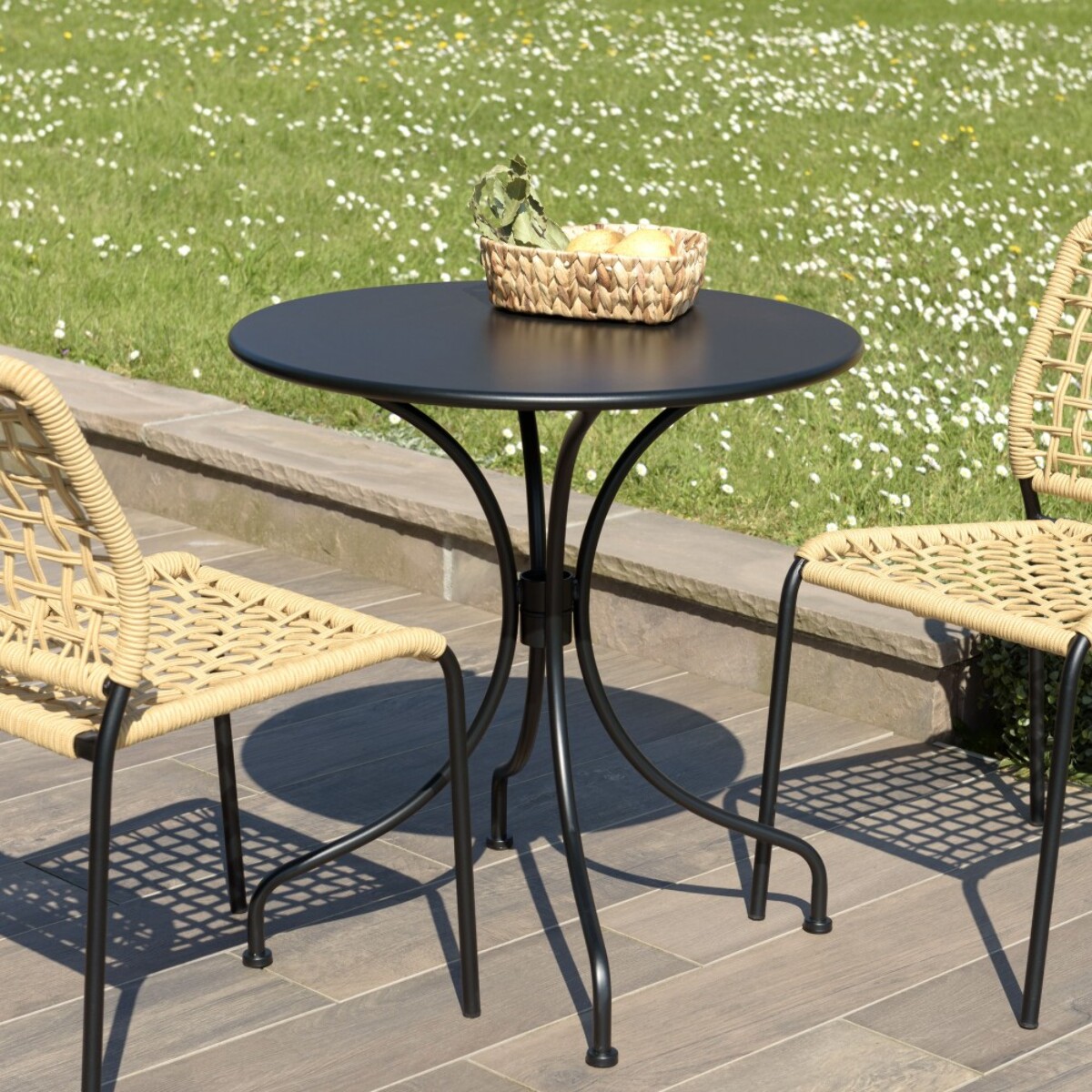 VIANNEY - Table de jardin ronde 2 personnes 70x70cm