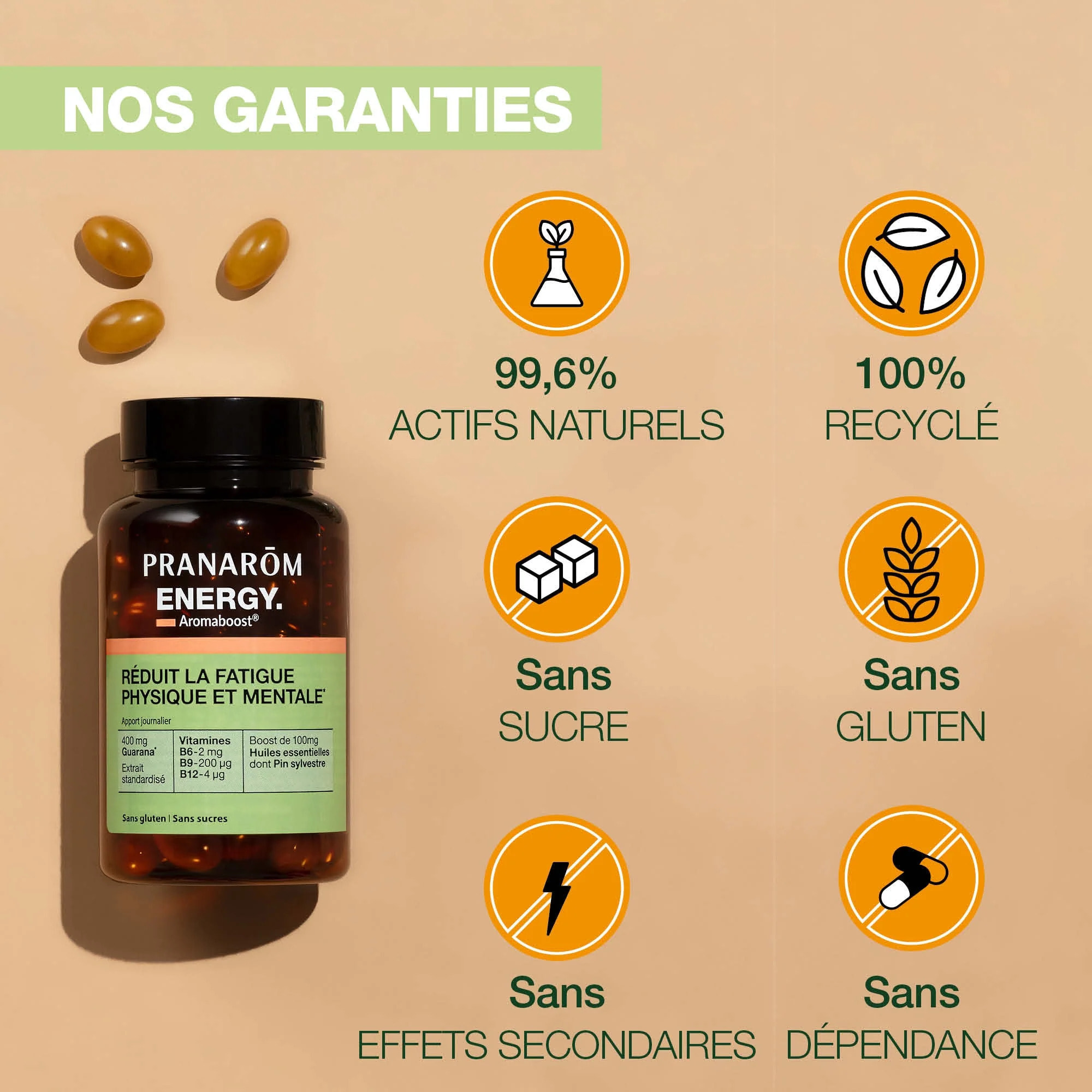 Pranarom - Complément alimentaire Energy - 60 capsules