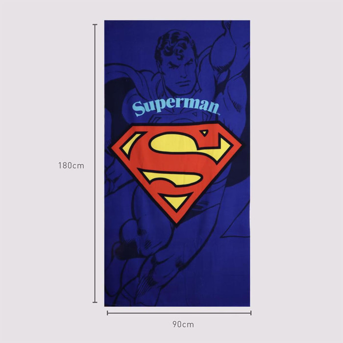 Toalla Microfibra de Superman - 90x180x1 cm - Color:Azul
