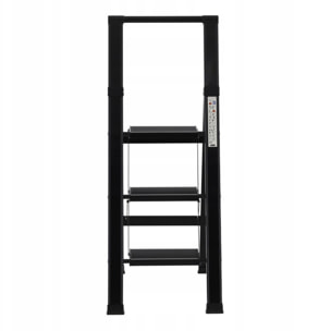 Scala piatta 3 Gradini in alluminio nera antiscivolo uso domestico 150 kg