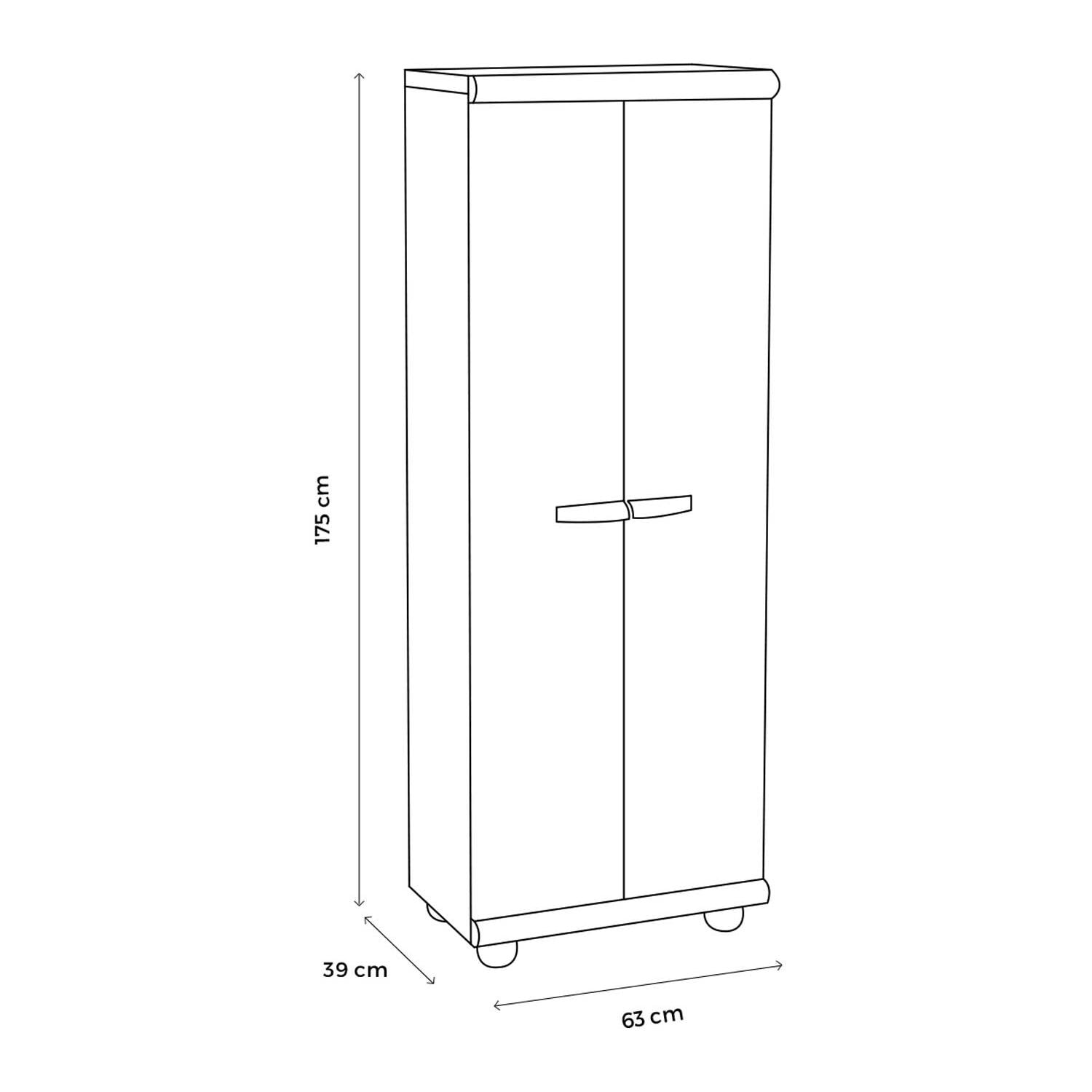 Scik Basic - Mobiletto Modulare In Pvc 2 Ante Con Mensole E Portascope