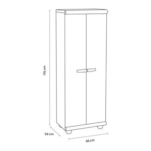 Scik Basic - Mobiletto Modulare In Pvc 2 Ante Con Mensole E Portascope