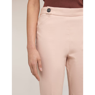 Motivi - Pantalones kick flare de algodón técnico - Rosa cipria