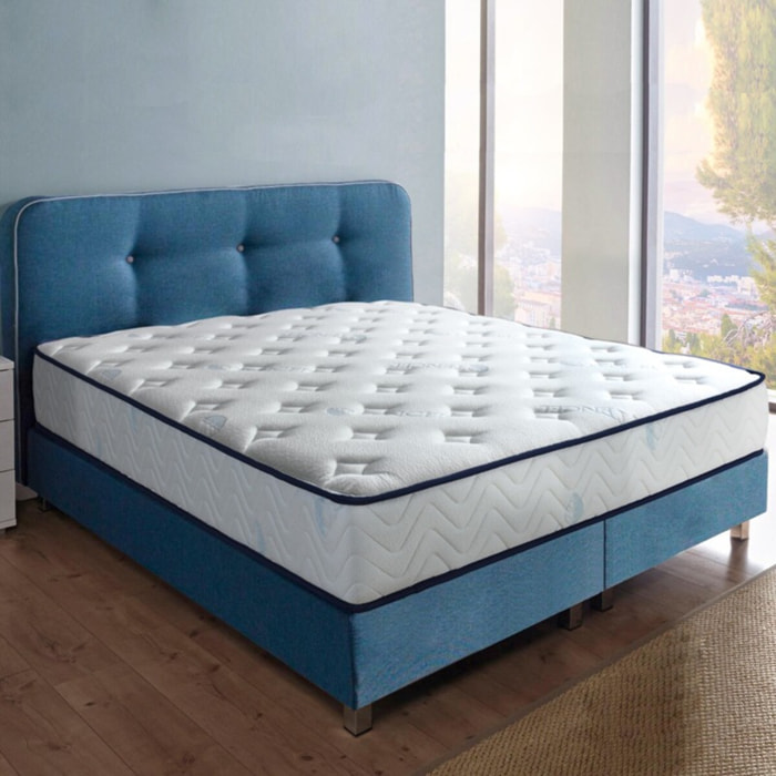 Matelas Iceland | Mémoire de forme, gel frais et mousse HD micro-alvéolée | Tissu Tencel | Grande qualité d’aération | Soutien morphologique