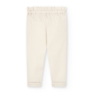 PantalÃ³n elÃ¡stico niÃ±a estampado, beige crema