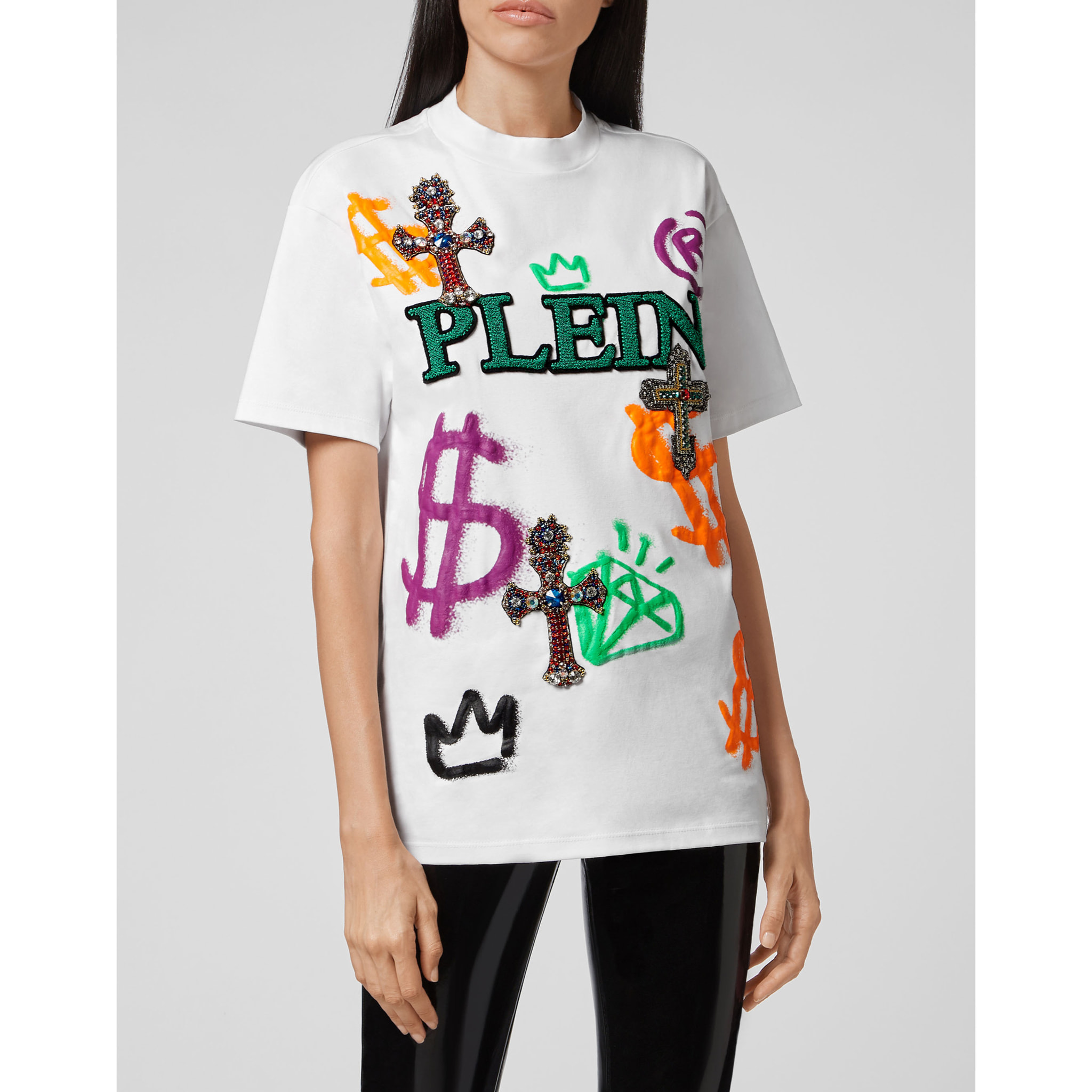 PHILIPP PLEIN T-shirt Round Neck SS Baroque cross