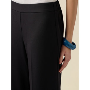 Oltre - Pantalones palazzo de tejido crepé - Negro