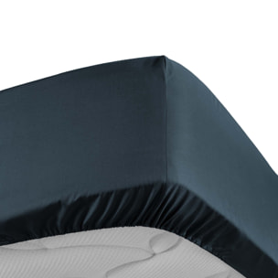 Drap Housse Uni 100% Percale de Coton ORIGINE - Bleu Foncé