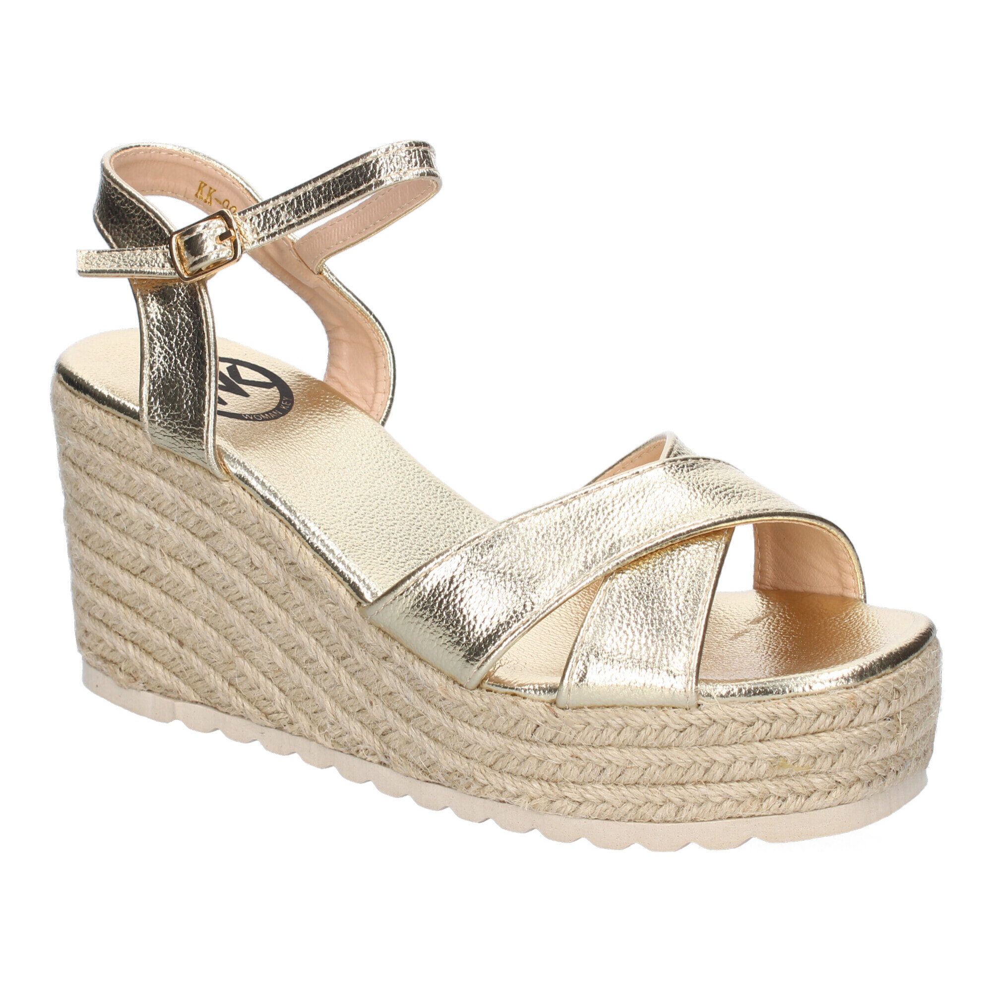 Sandalia de Cuña de Yute para Mujer, Comodas y Elegantes, Diseño Trenzado en la Pala