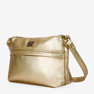 Bolso bandolera dorado con bolsillo