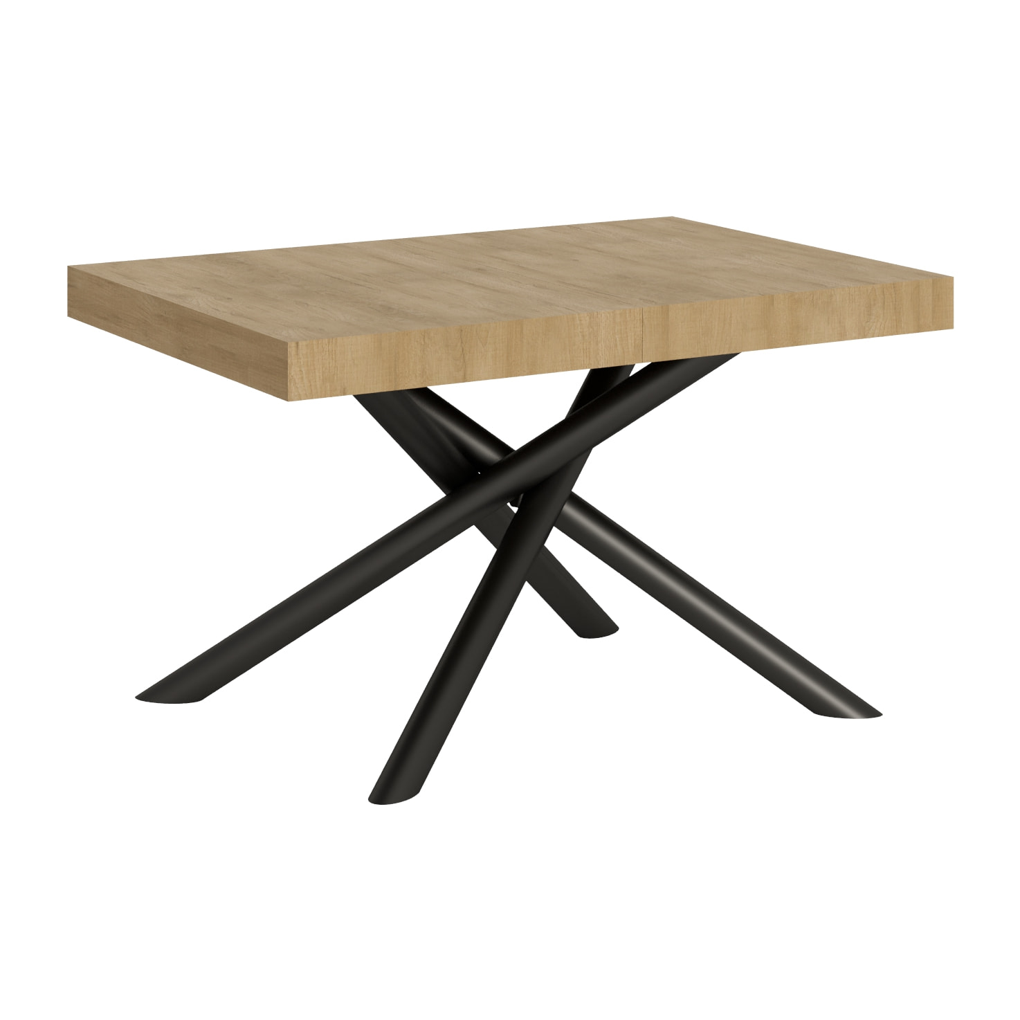 Table extensible 90x130/390 cm Famas Chêne Nature cadre Anthracite