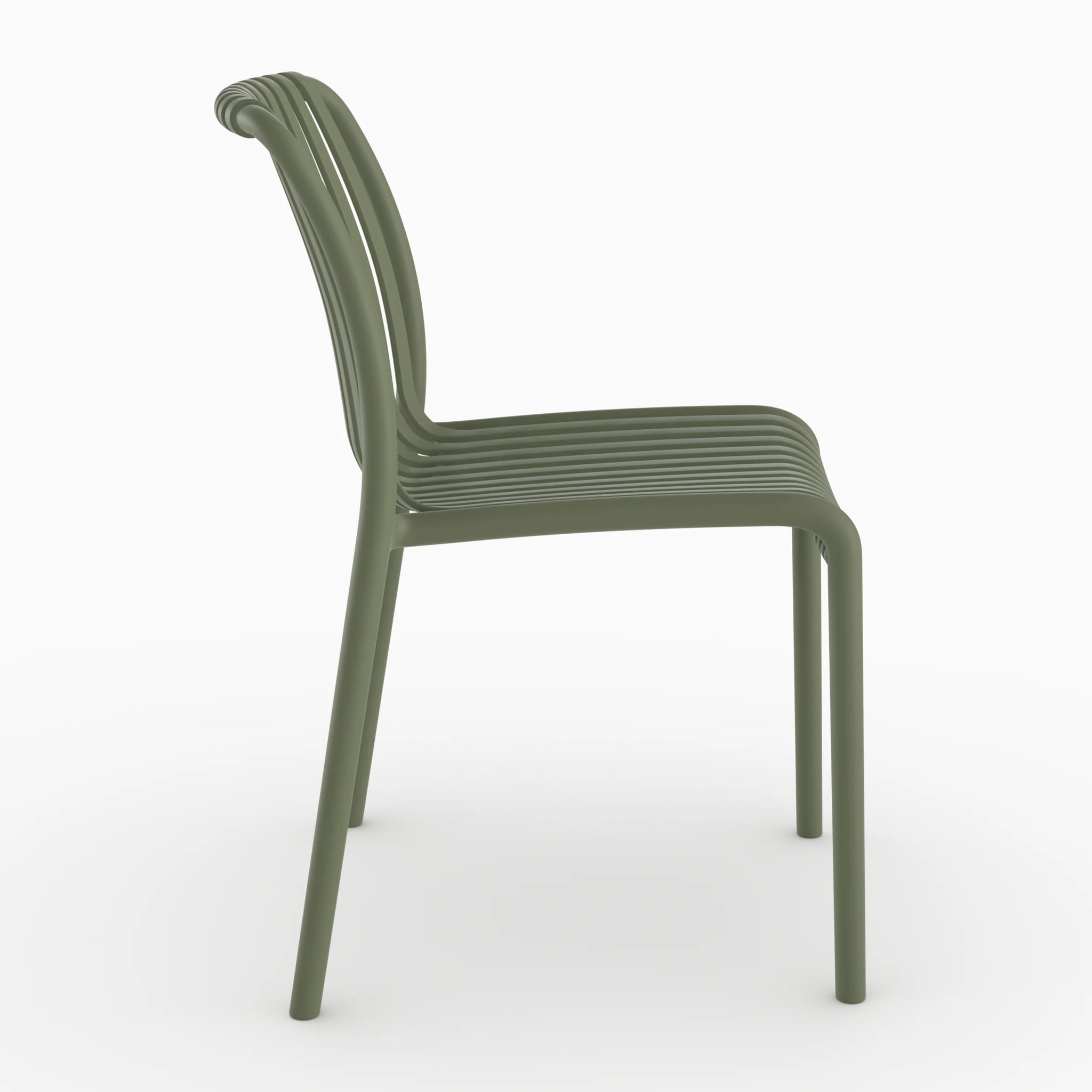 Lot de 2 chaises de jardin empilables en plastique vert kaki - Duli