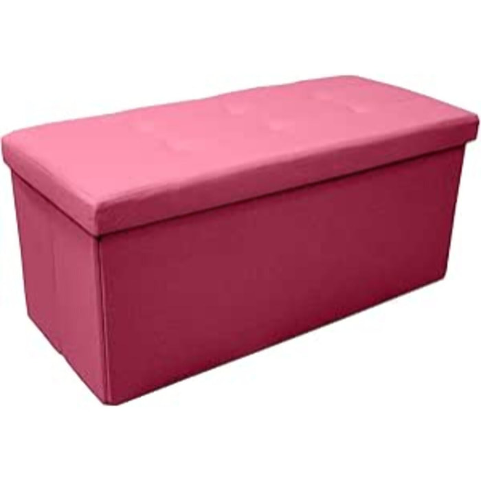 Pouf Contenitore, Puffo per Sedersi, Pouf Poggiapiedi, in Tessuto, Quadrato, 76X34X34 cm, Imbottito, Versatile, Facile da Pulire.