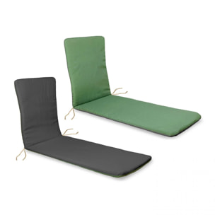 Cojín reversible de tumbona Verde - Gris