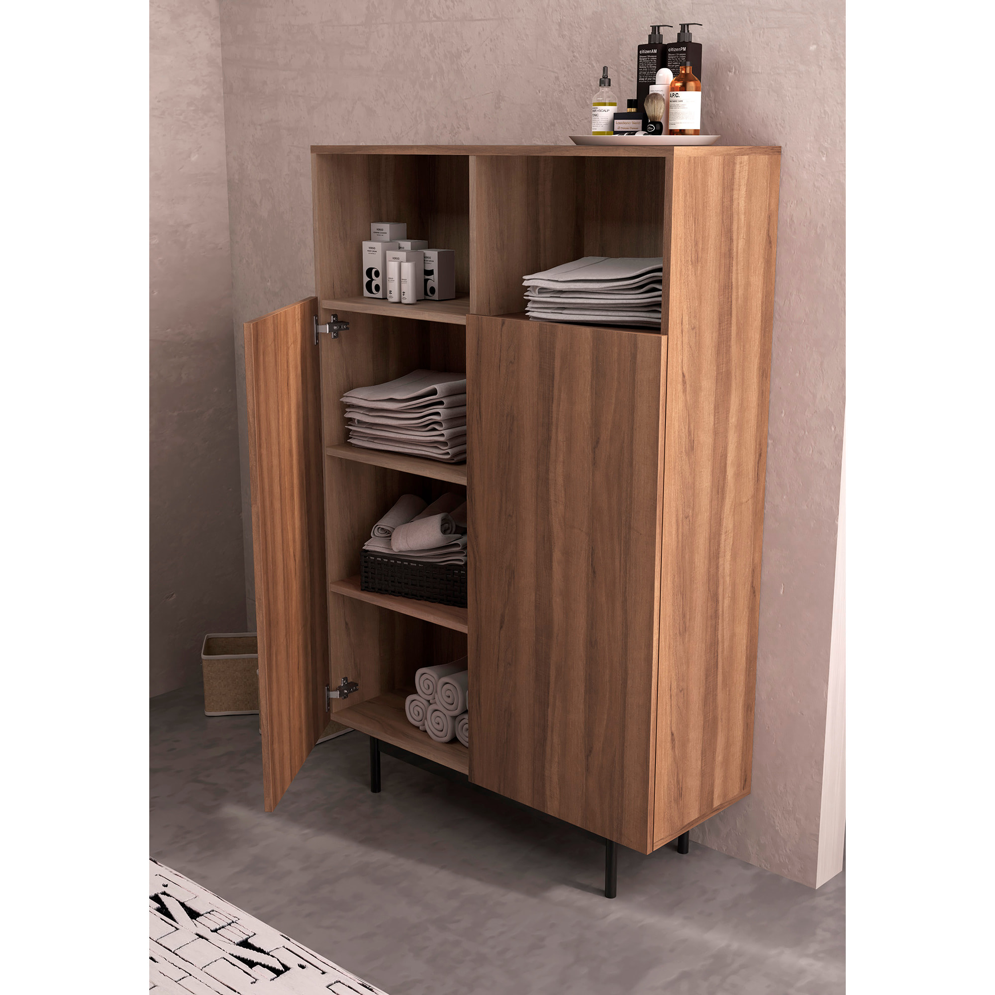 Aparador alto Printed nogal 140x90x34 cm