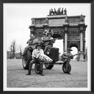 Affiche Photo Orchestre de Cowboys, 1959 Affiche + cadre en bois - Noir