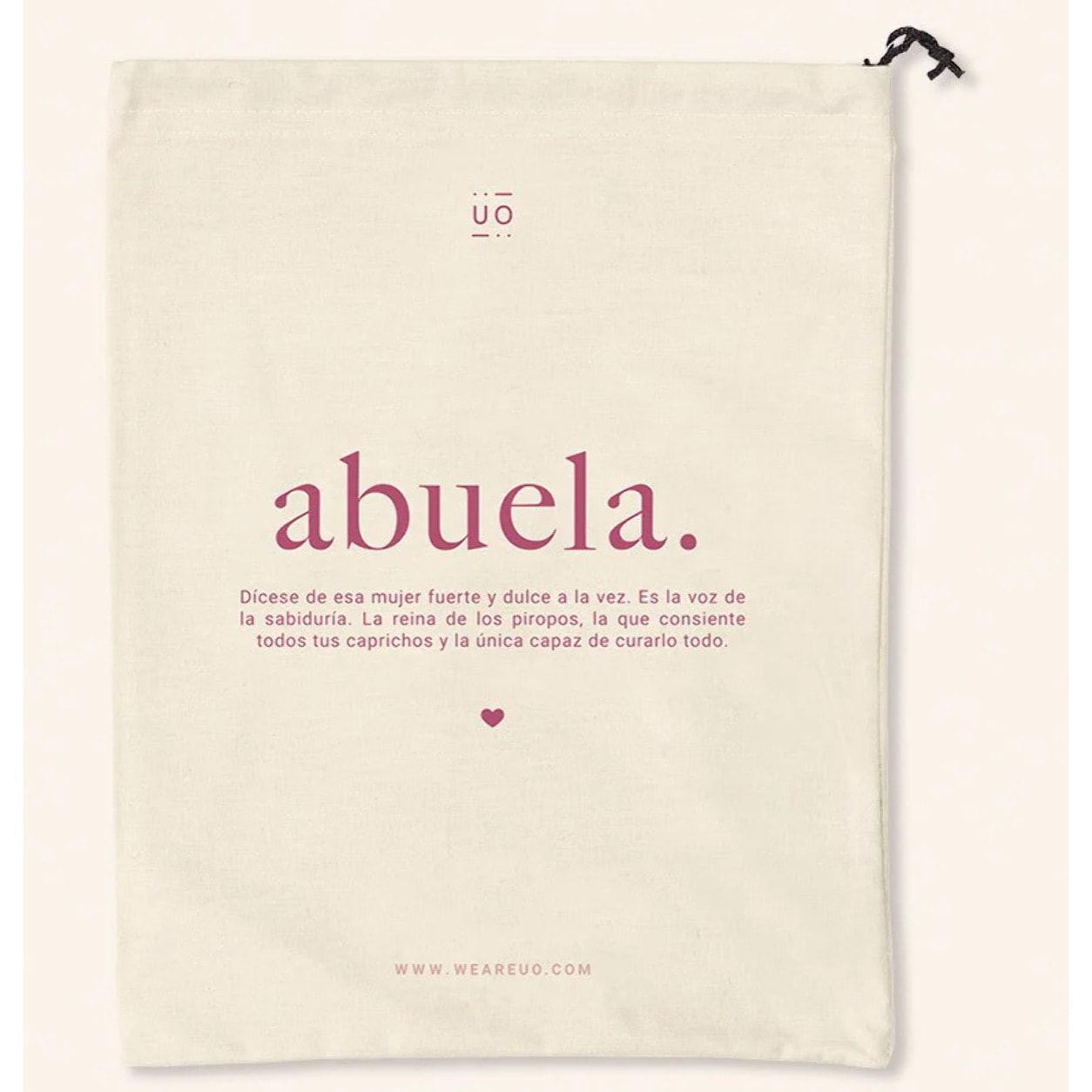 Bolsa tela regalo "Abuela. Definición" Granate