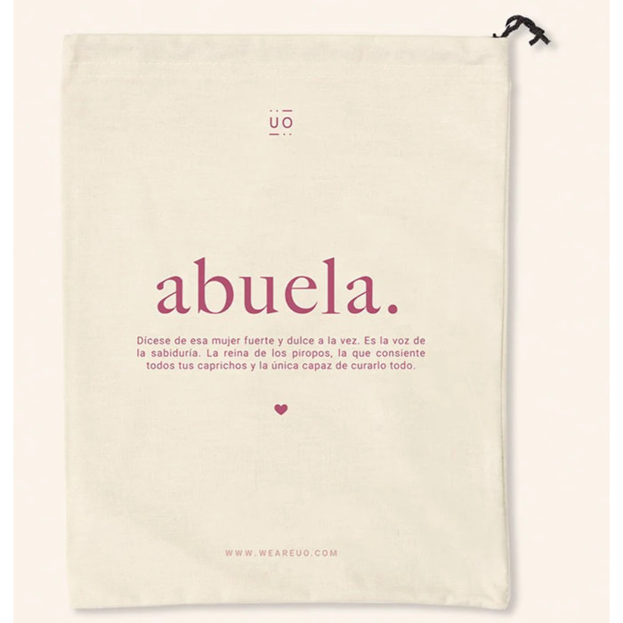 Bolsa tela regalo "Abuela. Definición" Granate