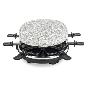 Raclette 8 Personas 2 en 1, Plancha Con Piedra Natural, 900 W.