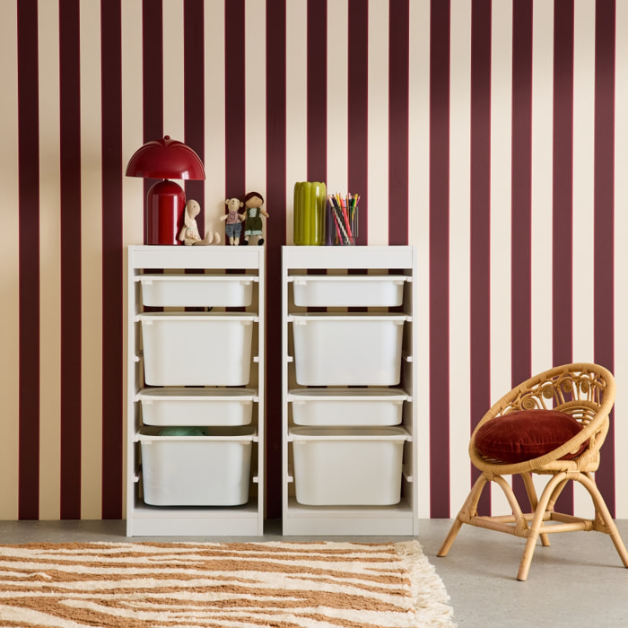 Meuble de rangement enfant 4 bacs de rangement (lot de 2) SORA X2