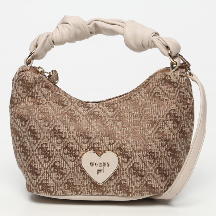 Borsa a tracolla - marrone e bianco