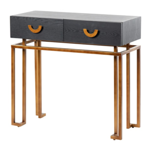 Consola Madera-metal Negro-dorado 80x35x77,3 Cm