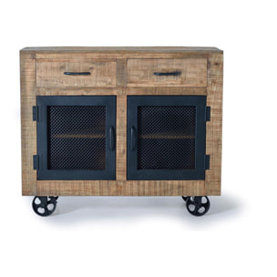 Mueble auxiliar - madera de mango y hierro - 85x100x38cm