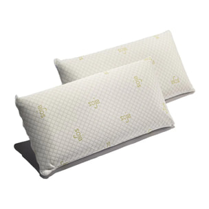 Pack 2 Almohadas Visco Soja Firmeza Media Ergonómicas Desenfundable