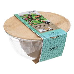Saladier D23cm couvercle bambou
