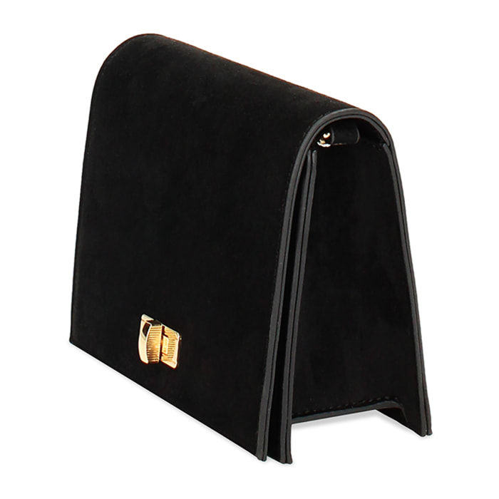 Mini bag nera in microfibra