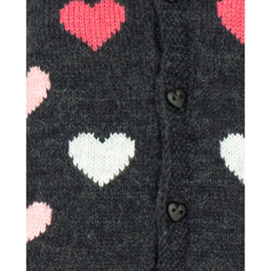CHAQUETA CORAZONES MULTICOLOR NEGRA