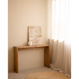Console en bois massif ton chêne foncé 120x80cm Hauteur: 80 Longueur: 120 Largeur: 30